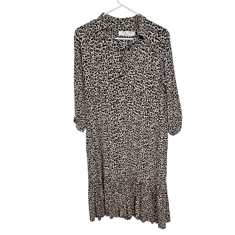 Sonnet James Midi Leppard Print Midi Play Dress Tiered Bottom - Picture 3 of 11